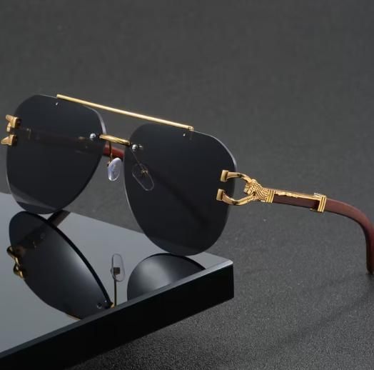 Premium Rimless Aviator Sunglasses (Pack of 1 )