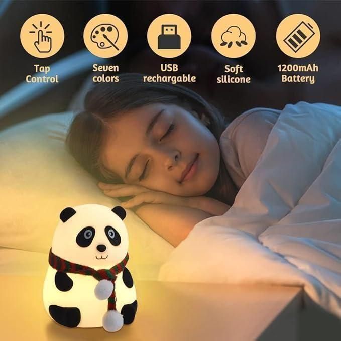 Cute Panda Night Light Lamp – Kids Bedroom Decor + Night Comfort